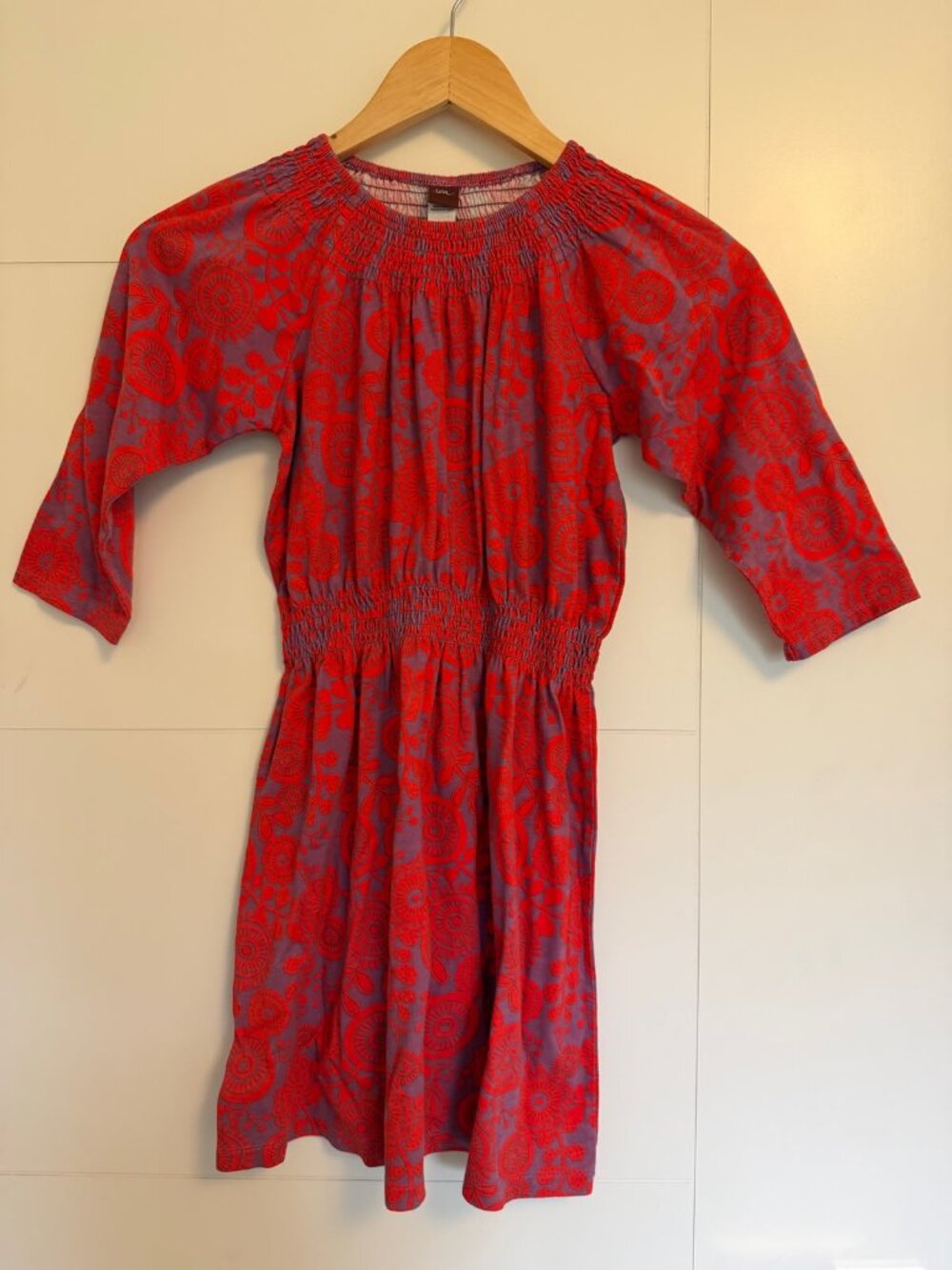 Tea Collection Size 8 red and purple girls dress
